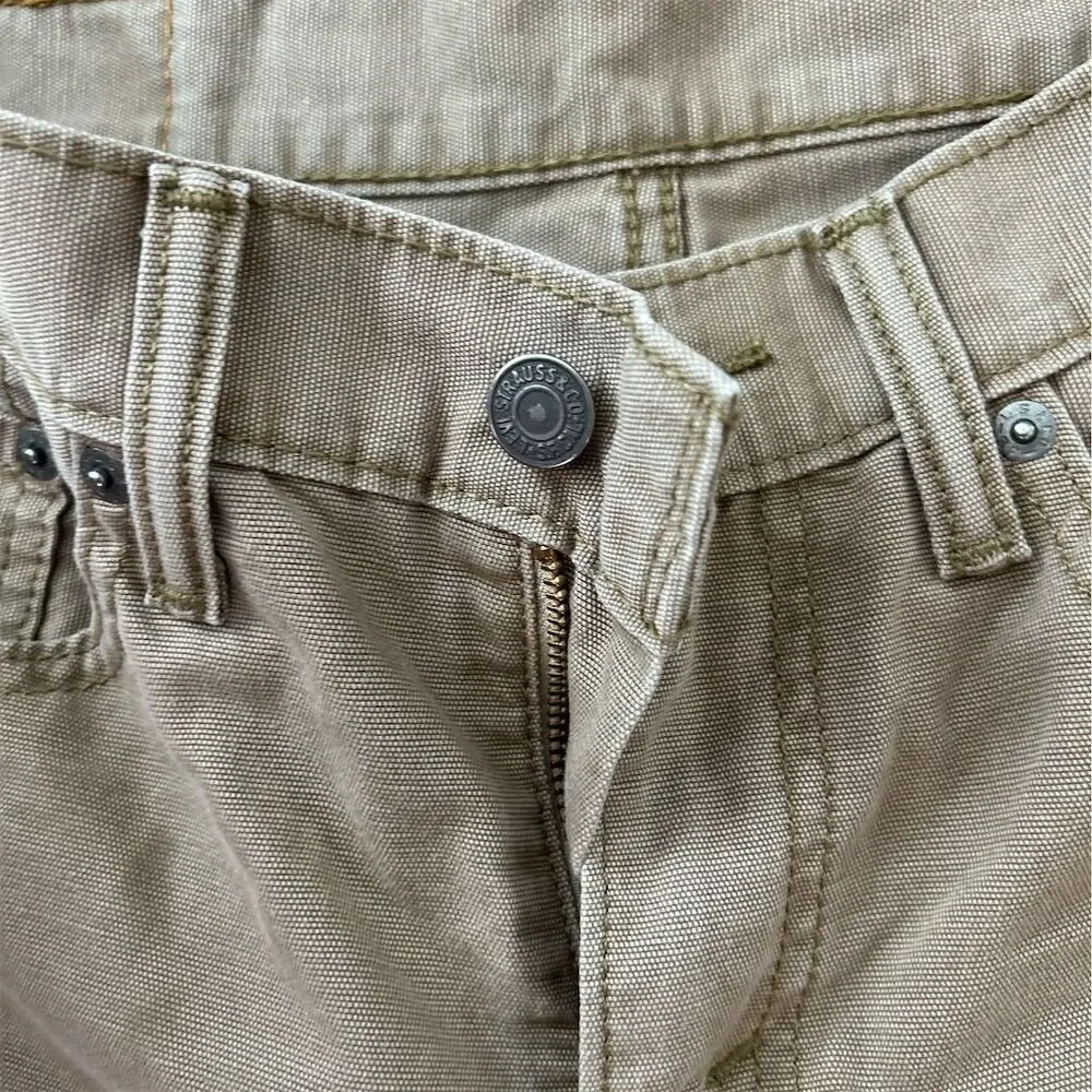 Levi's Men's Khaki Jeans Size 29x30‎ Beige Straight Fit 5-Pocket Design